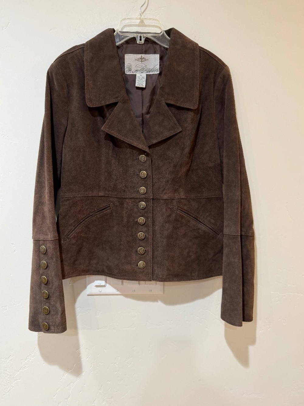 BB Dakota Chocolate Suede Leather Jacket Coat Women's Size XL